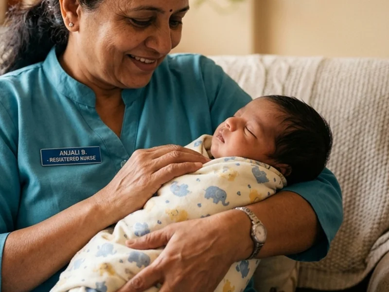 Newborn baby care swaddling detail
